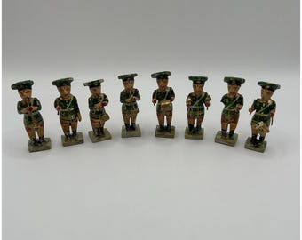 Vintage handbemalte Holzband Musiker Miniaturen geschnitzte Holz Männer Musik
