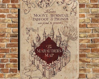 Étui Kindle de maraudeur | Étui pour Kindle : carte des sorciers vintage