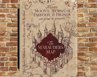 Étui pour Kindle personnalisé du maraudeur | Étui pour Kindle : carte des sorciers vintage