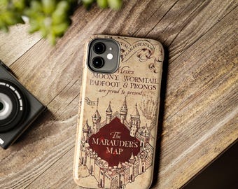 coque de portable carte des maraudeurs | Conception de carte de sorcier vintage