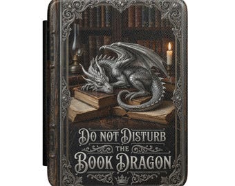 Ne pas déranger le livre Étui pour Kindle du Dragon | Couverture de la liseuse Dragon Library