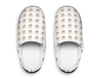 Pantuflas para hombre con estampado de carlino / Sandalias de felpa para interiores