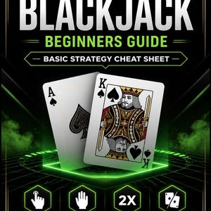 Blackjack Beginners Guide PDF | Basic Strategy Cheat Sheet (Digital Download)