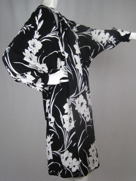 1980's Dress Graphic Floral Vintage - image 5