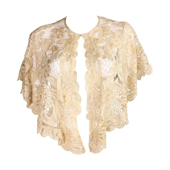 Edwardian Capelet Battenburg Lace Vintage