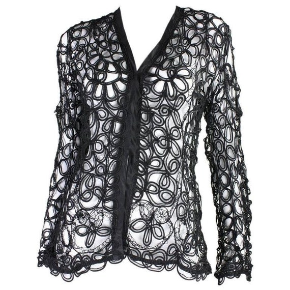 Edwardian Jacket Black Tape Lace Vintage