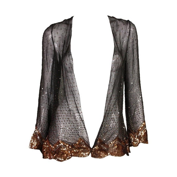 1930's Jacket Sequined Silk Chiffon Vintage