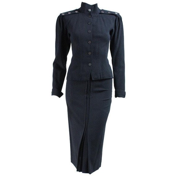 Jean Muir Ensemble 1970's Black Crepe Vintage