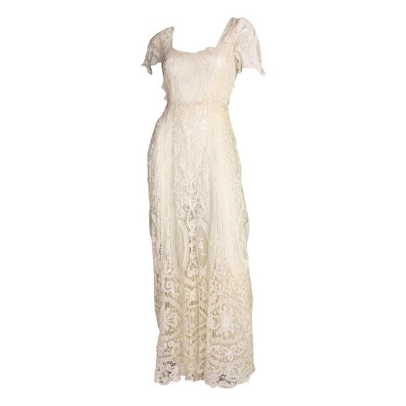 Edwardian Dress Battenburg Lace Vintage