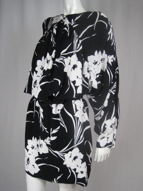 1980's Dress Graphic Floral Vintage - image 8