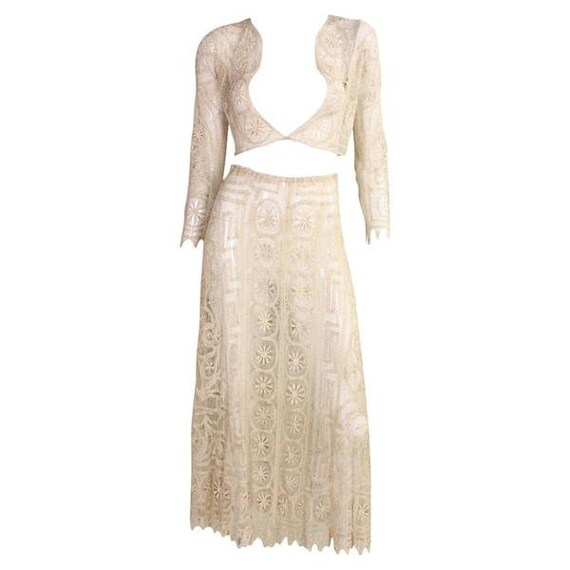 1930's Cream Cotton Lace Ensemble Vintage