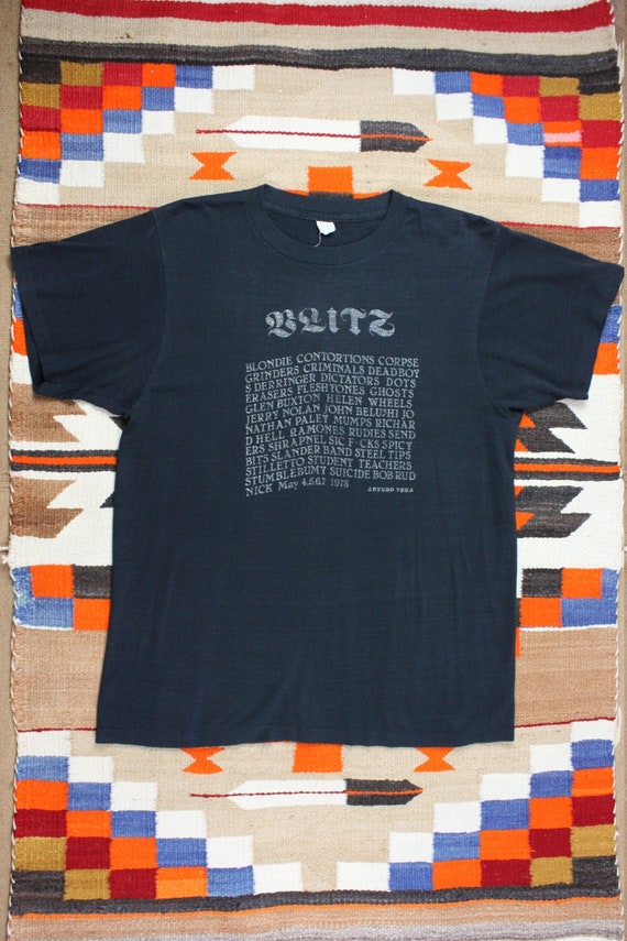 1970's T-Shirt "Blitz Benefit" Arturo Vega CBGB Bl