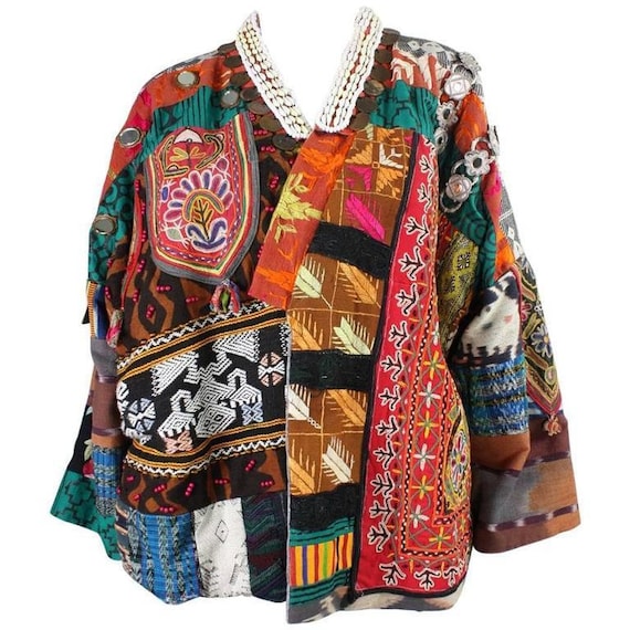 1980's Jacket Laise Adzer Patchwork Vintage