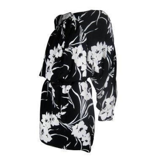 1980's Dress Graphic Floral Vintage