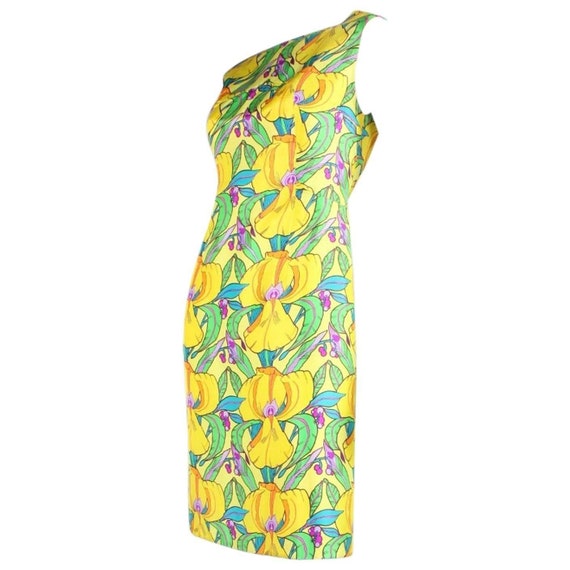 La Mendola Day Dress 1960's Yellow Silk Vintage