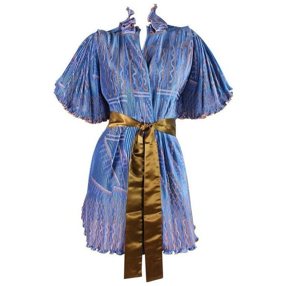 Zandra Rhodes Jacket Pleated & Silkscreened Vintag