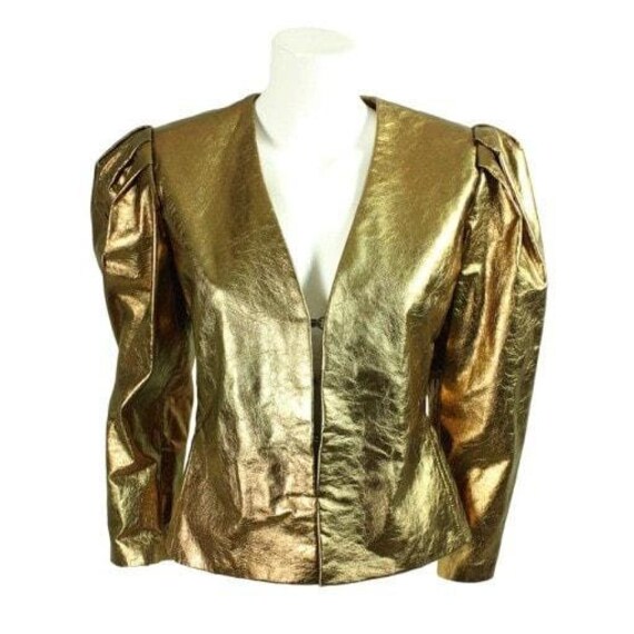 Bill Blass Jacket 1980's Metallic Leather Vintage