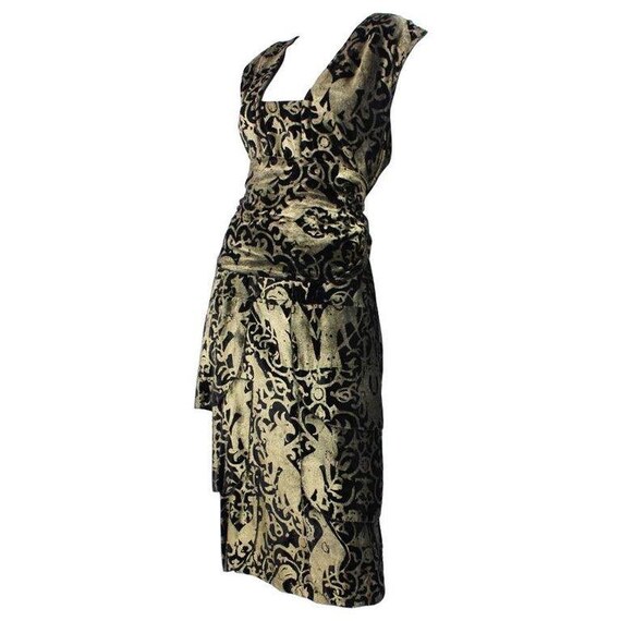 Fiorella Mancini Sheath Dress Stenciled Velvet Art