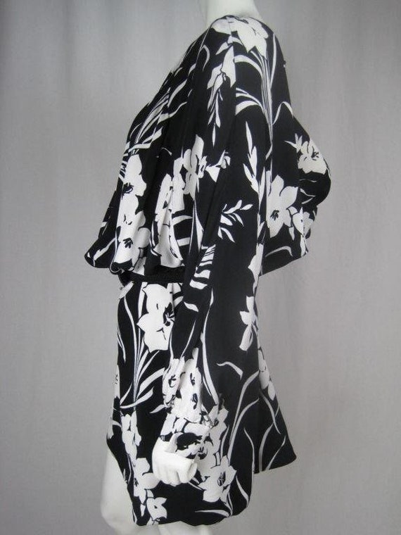 1980's Dress Graphic Floral Vintage - image 2