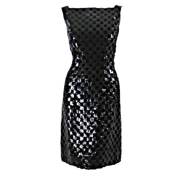 Malcolm Starr Cocktail Dress 1960's Sequined Vinta