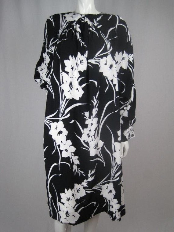 1980's Dress Graphic Floral Vintage - image 4