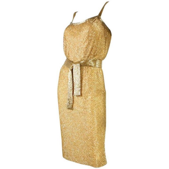 Ceil Chapman Party Dress 1950's Beaded Vintage