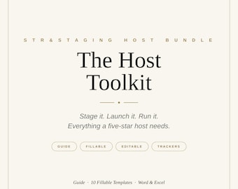 Airbnb Host Bundle | STR Welcome Book & House Rules | Fillable Turnover Checklist | Vacation Rental Staging Guide | Editable Templates