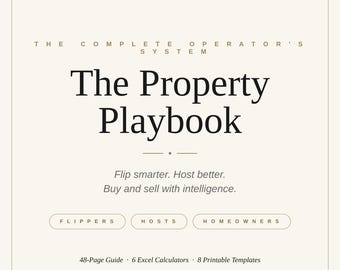 House Flipping Spreadsheet | BRRRR Calculator | Airbnb Host Bundle | Real Estate ROI Cap Rate | Cash on Cash Return | Rental Property PDF