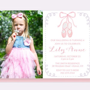 Invitation Anniversaire Ballerine Invitation De Chaussons De Etsy