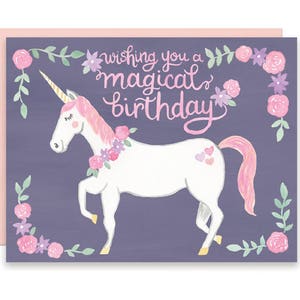 Unicorn Birthday Card, Magical Unicorn Birthday Card, Wishing You a Magical Birthday, Unicorn Gift, Unicorn Greeting Card, Unicorn Card