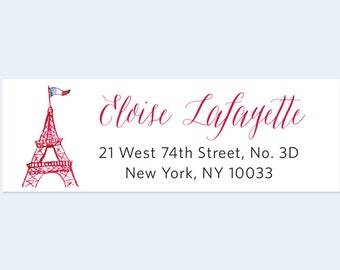 Eiffel Tower Return Address Labels, Paris Return Address Labels, Parisian Gift, Francophile Gift, Paris Address Labels, Eiffel Tower Sticker