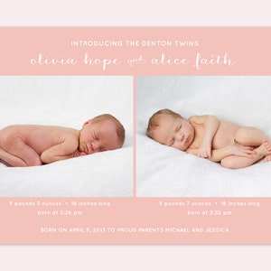 twin birth announcements