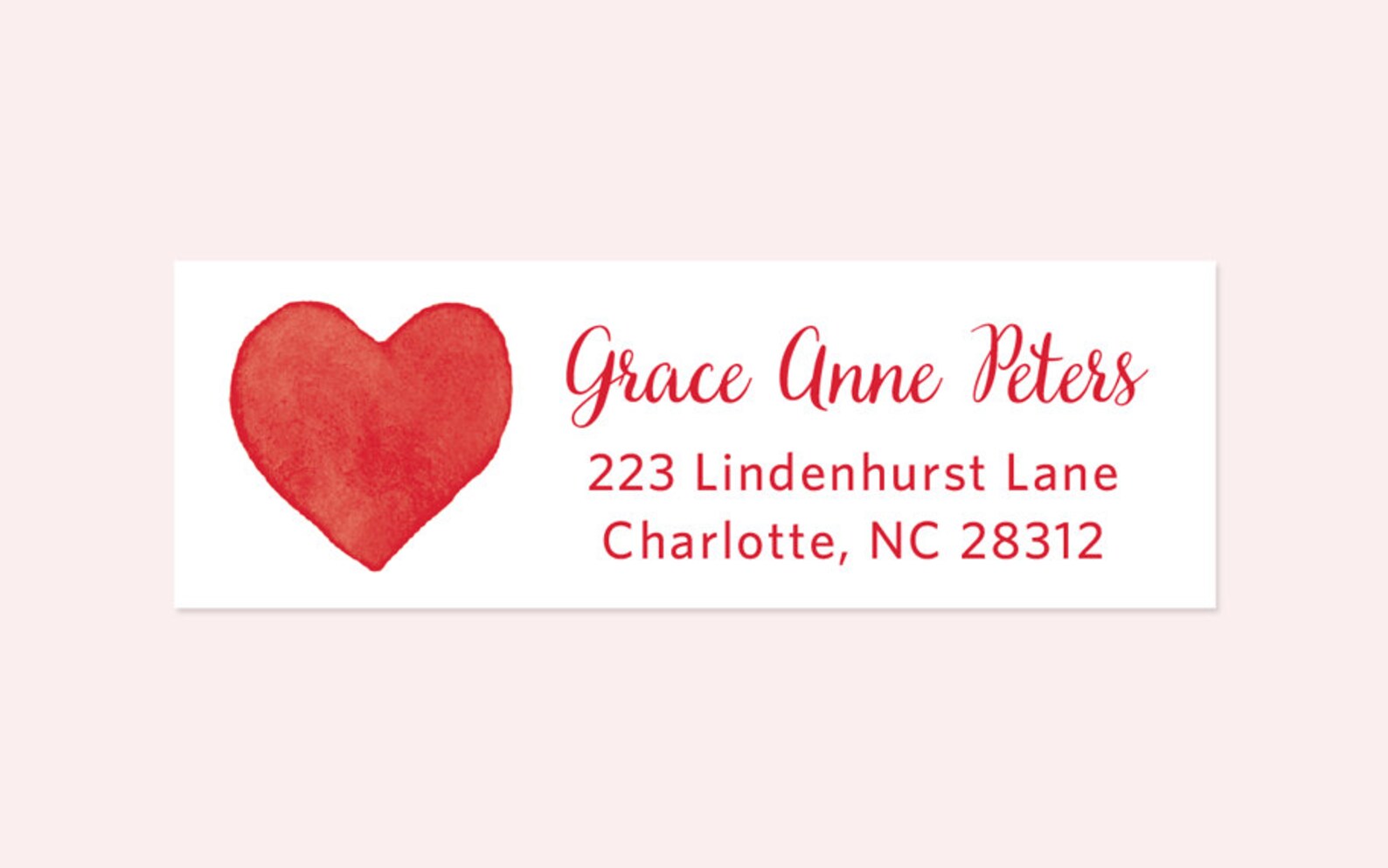 Heart Return Address Labels Valentine's Day Return Etsy