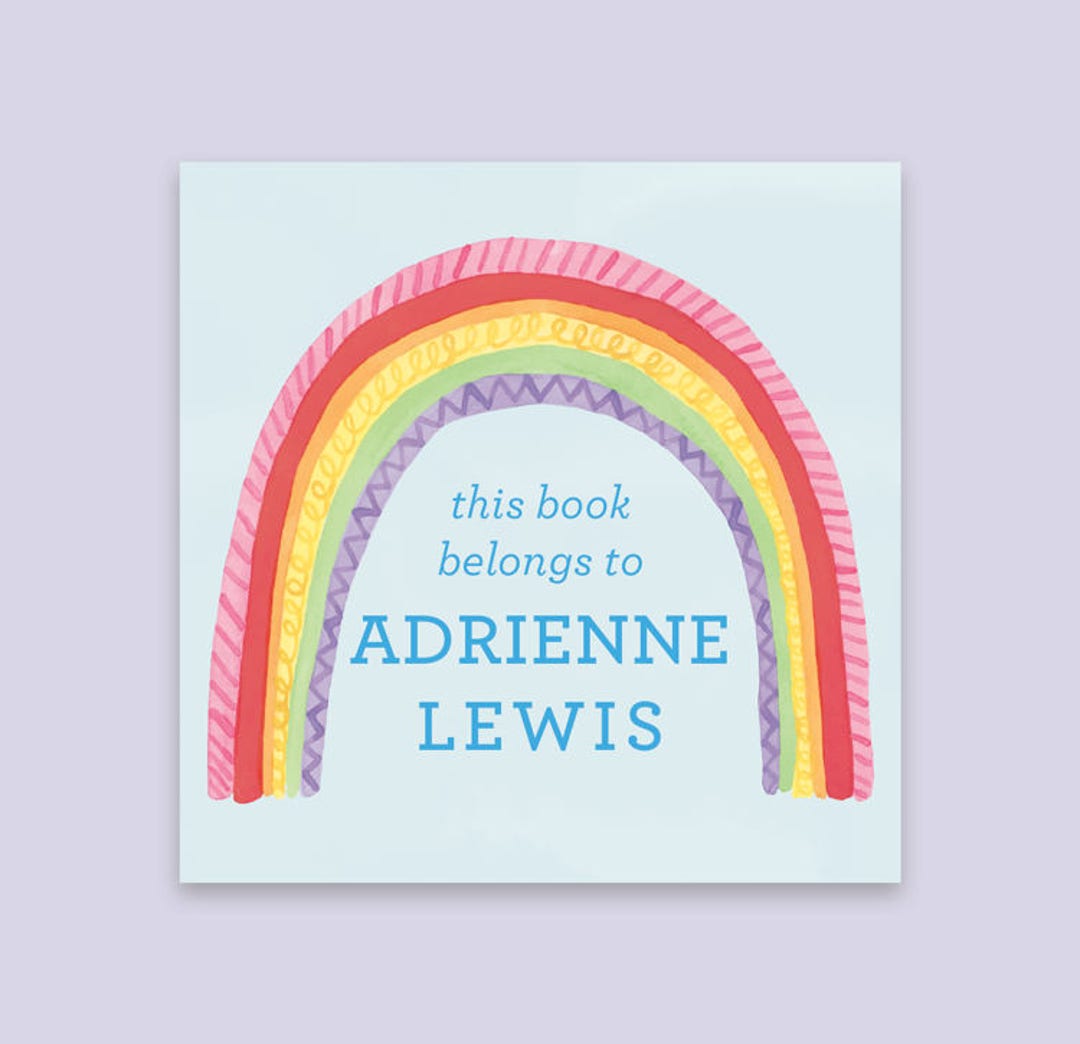 Rainbow Bookplate Sticker Kid's Bookplate, Children's Bookplate ...