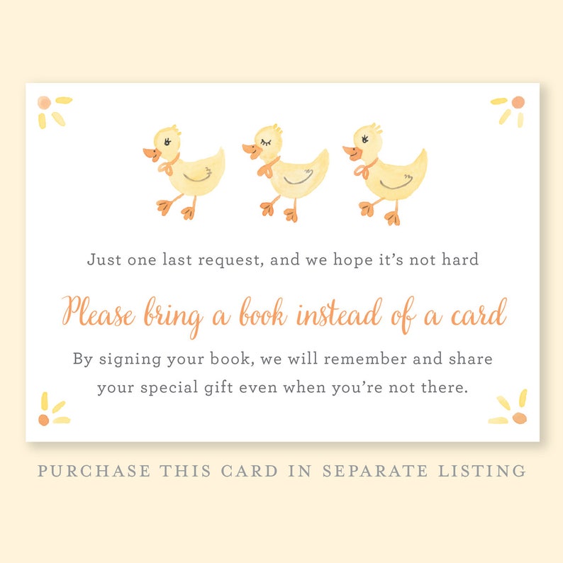 Duckling Baby Shower Invitation Duck Baby Shower Invitation Etsy