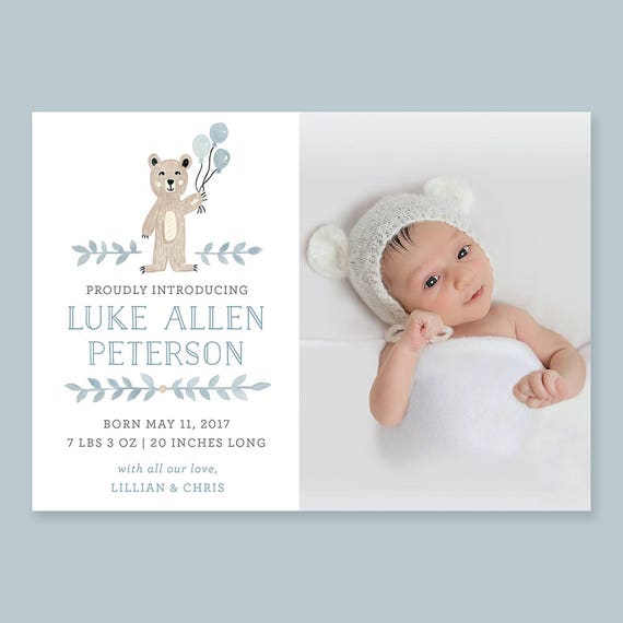 watercolor birth announcement