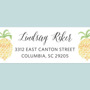 Pineapple Return Address Label Sticker, Return Address Label, Address Sticker, Pineapple Sticker, Pineapple Address Label