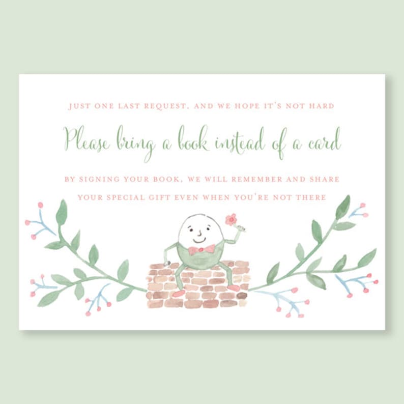 Nursery Rhyme Shower Book Request Card Book Instead Of Card Etsy