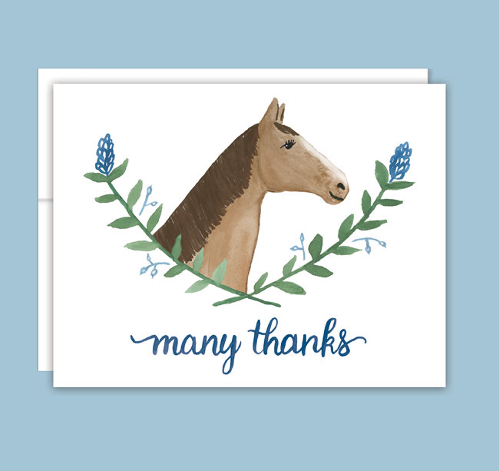 Horse Thank You Notes Watercolor Horse Thank You Cards Etsy