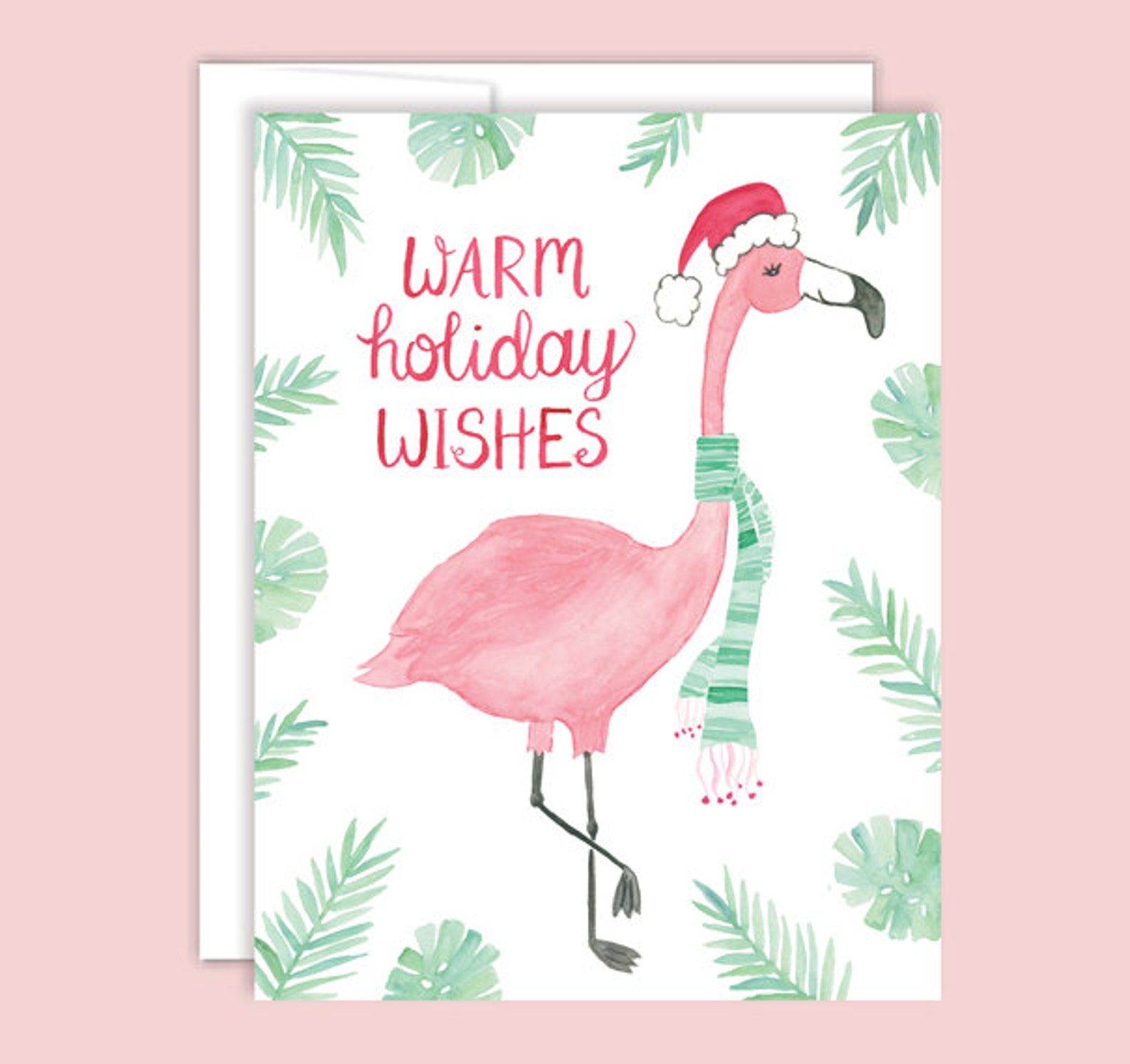 Flamingo Holiday Cards Flamingo Christmas Card Florida Etsy