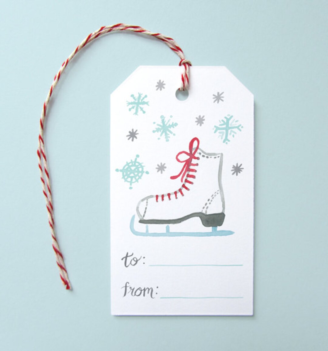 Ice Skate Holiday Gift Tags set of 10 Gift Tags Ice Skate Etsy UK