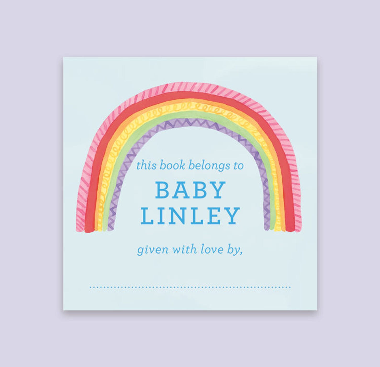 Rainbow Bookplate Sticker Kid's Bookplate - Etsy