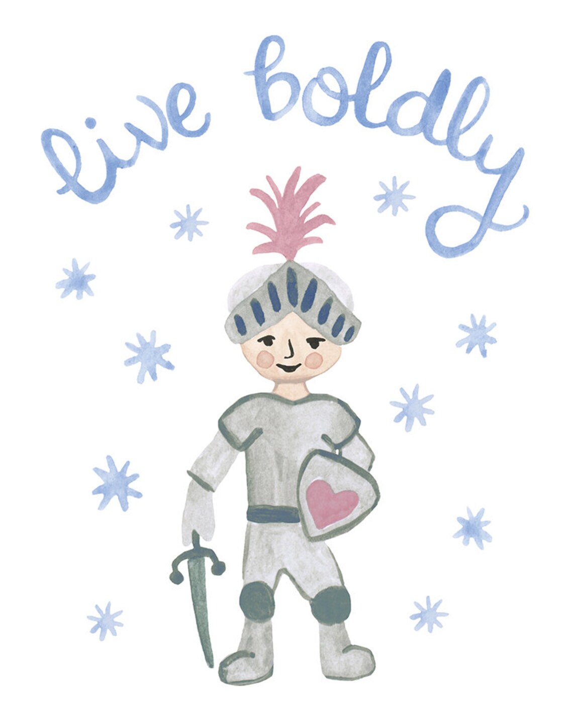 Knight Art Print Knight Wall Art Watercolor Knight Art Etsy