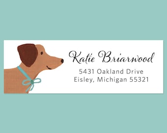 Dachshund Return Address Label Sticker with Hand-Painted Dog Illustration, Dog Return Address Label, Dachshund Gift, Dog Lover Gift, Labels