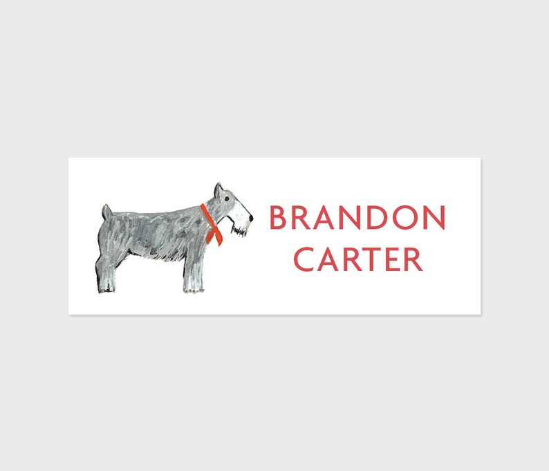 Waterproof School Labels Vinyl Sticker Name Labels Dog Stickers Durable School Labels 60 Dog School Labels Schnauzer School Labels