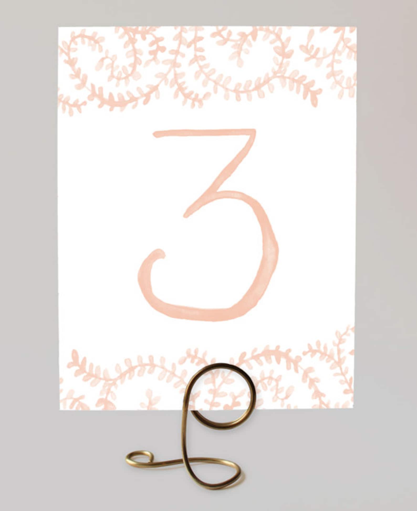 Blush Wedding Table Numbers Pretty Blush Table Numbers Etsy