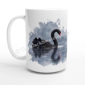 Tazza da caffè Black Swan, 440 ml, in ceramica, con stampa fotografica di una fattoria (realizzata su ordinazione)