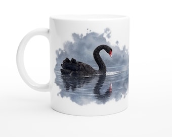 Black Swan Coffee Mug, 11oz Ceramic Mug, Bird Lover Gift
