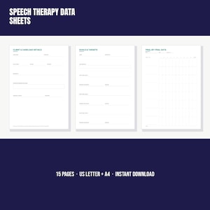 Speech Therapy Data Sheets | SLP Session Notes, Trial Tracking (Digital Download)