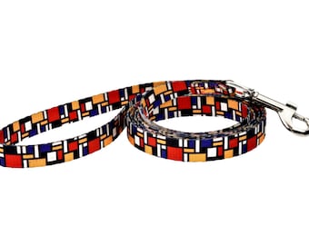Mondrian Fashion Dog Leash - Made From Recycled Webbing - Made in Holland